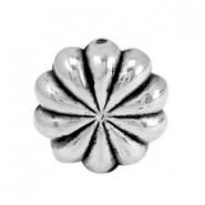 Metalen kraal disc bloem 21x11mm Antiek zilver